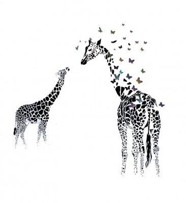 Sticker decorativ, Girafe, 130 cm, 747STK foto