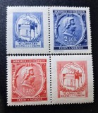 Boemia și Moravia 1941 Aniversare W.A. Mozart Bloc &icirc;n Șah de 4 Se-Tenant (2.50K Albastru + 1.20K Roșu) cu Cupoane Clavicord MNH Neștampilat - A0029