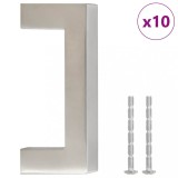 Manere de dulap, 10 buc., argintiu, 64 mm, otel inoxidabil