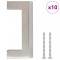 Manere de dulap, 10 buc., argintiu, 64 mm, otel inoxidabil