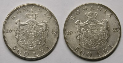 2x 500 LEI 1945 ARGINTATE . foto