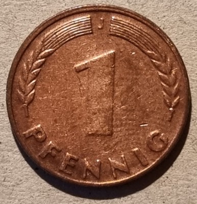1 pfenning Germania - 1949 J foto