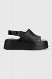 Vagabond Shoemakers sandale de piele COURTNEY femei, culoarea negru, cu platforma, 5534.001.92