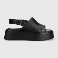 Vagabond Shoemakers sandale de piele COURTNEY femei, culoarea negru, cu platforma, 5534.001.92