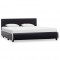 Cadru de pat cu sertare, negru, 160 x 200 cm, piele artificiala