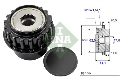 INA 535 0175 10 Sistem roata libera, generator foto