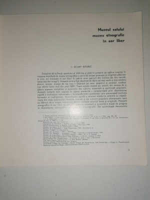 RARA - CARTICICA MUZEUL SATULUI - MUZEU ETNOGRAFIC - GH FOCSA -BUCURESTI 1966 foto