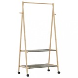 vidaXL Suport pentru haine cu rafturi și roți 96x45,5x155,5 cm bambus