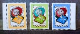 Congo 1962 insecte ț&acirc;nțari , fauna, malaria, OMS SERIE NESTAMPILATA