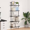 VidaXL Raft pentru cărți Stejar negru 60 x 24 x 168 cm Lemn compozit