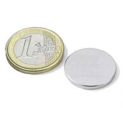 Magnet neodim disc &amp;Oslash;20&amp;amp;#215;2 mm, putere 2,9 kg, N45 foto