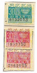 Timbre P.T.T.R. radio, 1968 - neobliterate (3 buc.)