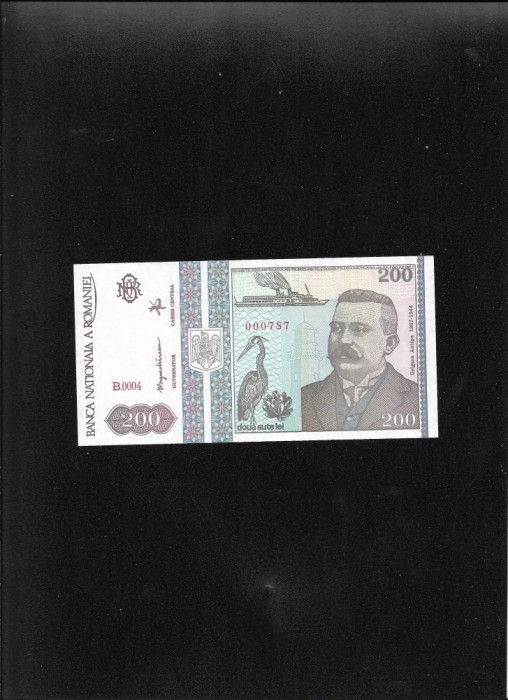 200 lei 1992 unc seria000787