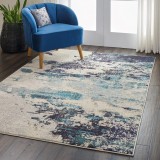 Covor Celestial CES02, Crem/Albastru, Diverse Dimensiuni - 91x152