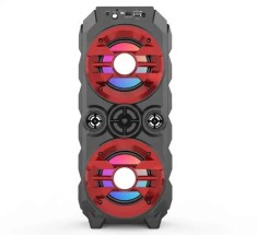 Boxa portabila cu radio fm, MP3, Card-TF, USB, Bluetooth, Microfon, AUX, LED foto