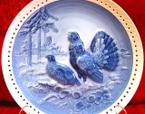 FARFURIE PORTELAN CU COBALT HUTSCHENREUTHER HANS ACHTZIGER COCOS DE MUNTE 23 CM