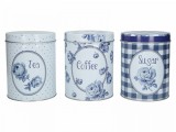 Cumpara ieftin Set 3 cutii metalice-Katie Alice Vintage Indigo Tea, Coffee And Sugar | Creative Tops