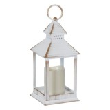 Felinar decorativ stil vintage,lumanare led,alb,11x11x24 cm