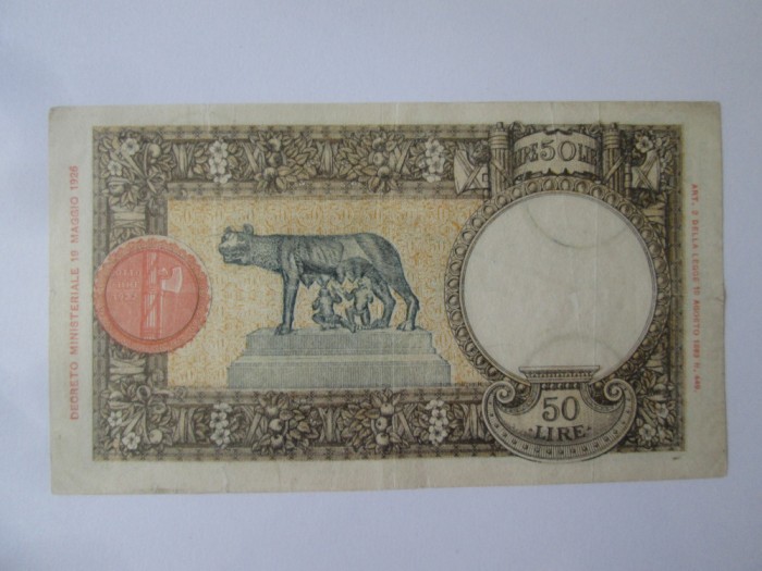 Rara! Italia 50 Lire 1941 Lupoaica