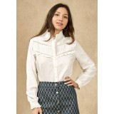Camasa alba din bumbac cu broderie 4880T M9