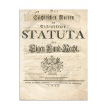 Der S&auml;chsischen Nation in Siebenb&uuml;rgen Statuta oder: Eigen Land-Recht, 1779