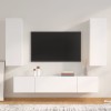 VidaXL Set dulap TV, 4 piese, alb, lemn prelucrat
