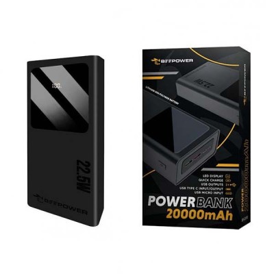 Baterie externa/Powerbank BeePower BP-20PD, Quick charge, 20000mAh, 22.5W PD 2.1A USB-C + 2 x USB3.0, Negru foto