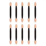 Set Pensule Fard de Ochi, Duble, Negru, 6.5cm, 10 Bucăți