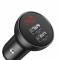 INCARCATOR auto Baseus Digital Display,Quick Charge 24W,2 x USB 5V/4.8A,contine cablu 3 in 1: USB la USB Type-C,microUSB si Lightning de 1.2m, gri &quot;TZ