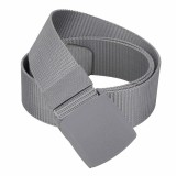 Cumpara ieftin Curea barbati din nylon ajustabila, design fara gauri, catarama din plastic rezistent, 120 cm, argintiu metalizat , stil modern, confort si rezistenta