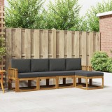 vidaXL Set de canapele de exterior cu pernă 5 pcs Natural și Antracit 3366250