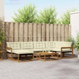 vidaXL Set de canapele de exterior cu pernă 19 pcs Natural și Crem 3369641