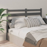 Tăblie de pat, gri, 141x4x100 cm, lemn masiv de pin, vidaXL