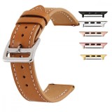 Curea piele, compatibila cu Apple Watch 9|8|7|6|5|4|3|2|1 Series, 49mm|45mm|44mm|42mm, Camel Brown