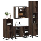Gossi set de mobilier de baie din 4 piese din lemn de stejar maro