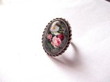 inel sticla cu motiv floral 40175