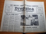 Ziarul dreptatea 7 martie 1990-greva ciobanilor,cornaliu coposu in franta