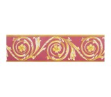 Bordura Decorativa Autoadeziva Visiniu Auriu DM-Fix DM-B1008, 10cm x 10m, Model Clasic, Tapet