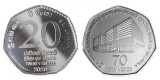 SRI LANKA █ MONEDE COMEMORATIV █ 20 Rupees █ 2020 █ 70 ANI CENTRAL BANK █ UNC