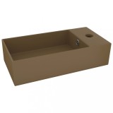 Cumpara ieftin Chiuveta de baie cu preaplin, crem mat, ceramica