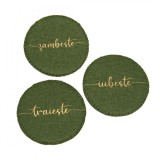 Cumpara ieftin Set suporturi de pahare cu mesaj - Handmade - Verde | FriendlyGifts