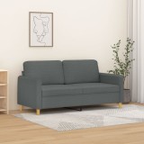 Gossi canapea cu 2 locuri, gri inchis, 140 cm, material textil
