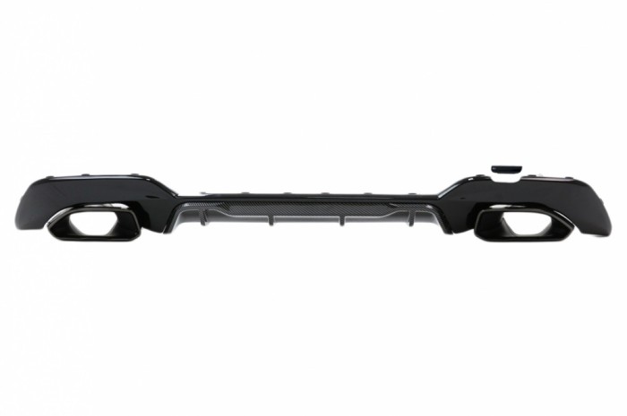 Difuzor Bara Spate Evacuare Dubla si Tobe Ornament BMW Seria 3 G20 G28 Sedan G21 Touring (2019-up) M340i M Look Carbon Performance AutoTuning