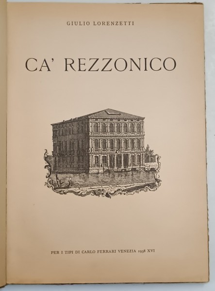 CA &#039; REZZONICO di GIULIO LORENZETTI , 1938