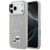 Husa MagSafe pentru Apple iPhone 17 Pro, Karl Lagerfeld, Karl &amp; Choupette Pins, Gri