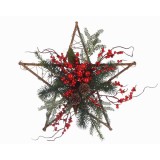 Decoratiune - Star with Berrie, Green/Red | Kaemingk