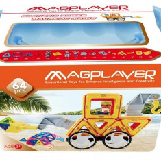Joc de constructie magnetic - 64 piese PlayLearn Toys