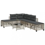 Gossi set mobilier coltar gradina perne 3 piese gri deschis poliratan