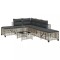 Gossi set mobilier coltar gradina perne 3 piese gri deschis poliratan