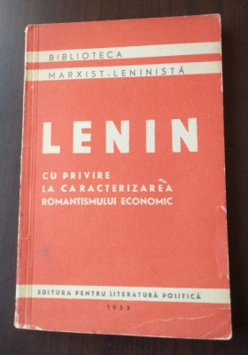 V. I. Lenin - Cu privire la caracterizarea romantismului economic (Sismondi...) foto